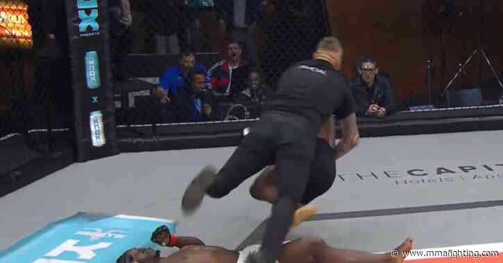 Missed Fists: Referee nails flying tackle to save fallen fighter
