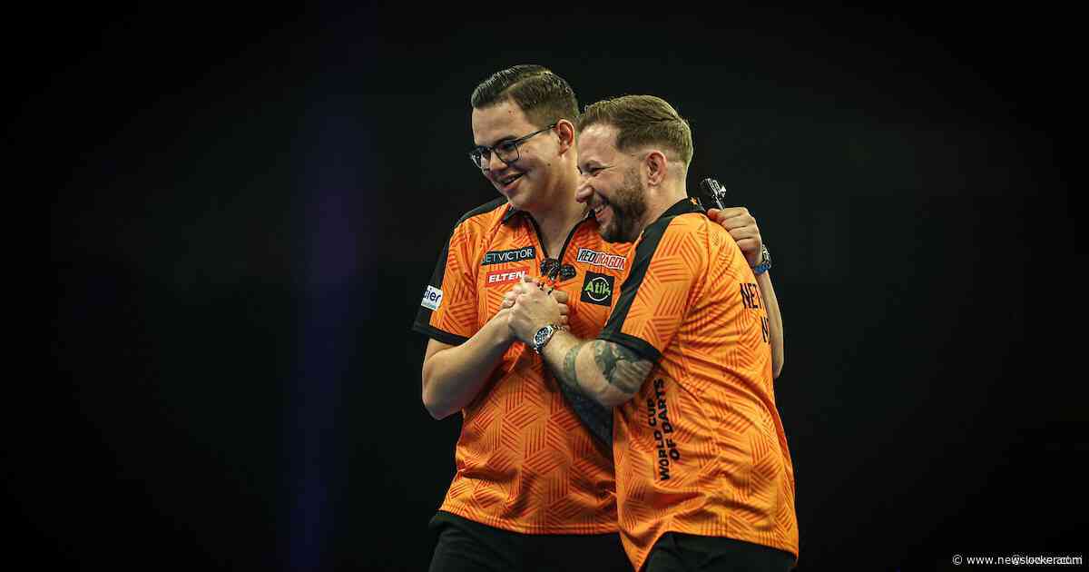 Gian van Veen en Danny Noppert verliezen geen leg, slopen Schotland en bereiken kwartfinale World Cup of Darts