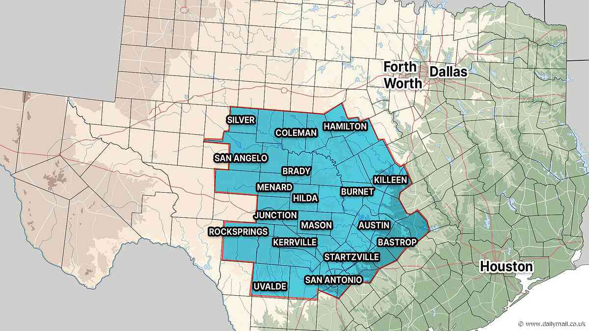 Chilling maps reveal where devastating flash flooding that killed over 100 people hit Texas