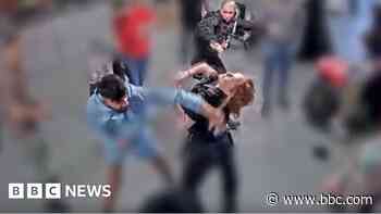 Manchester Airport brawl CCTV shown to jury