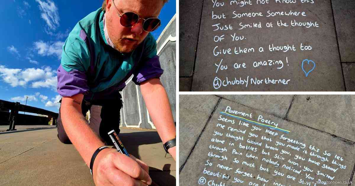 The  Bolton poet behind the inspirational poems appearing on town centre pavements
