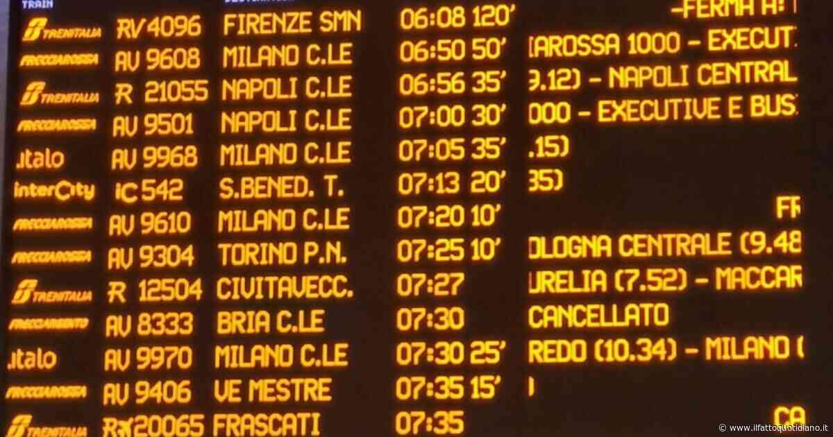 Sciopero nazionale dei treni: disagi ovunque, solo a Termini 30 cancellazioni e ritardi fino a 120 minuti