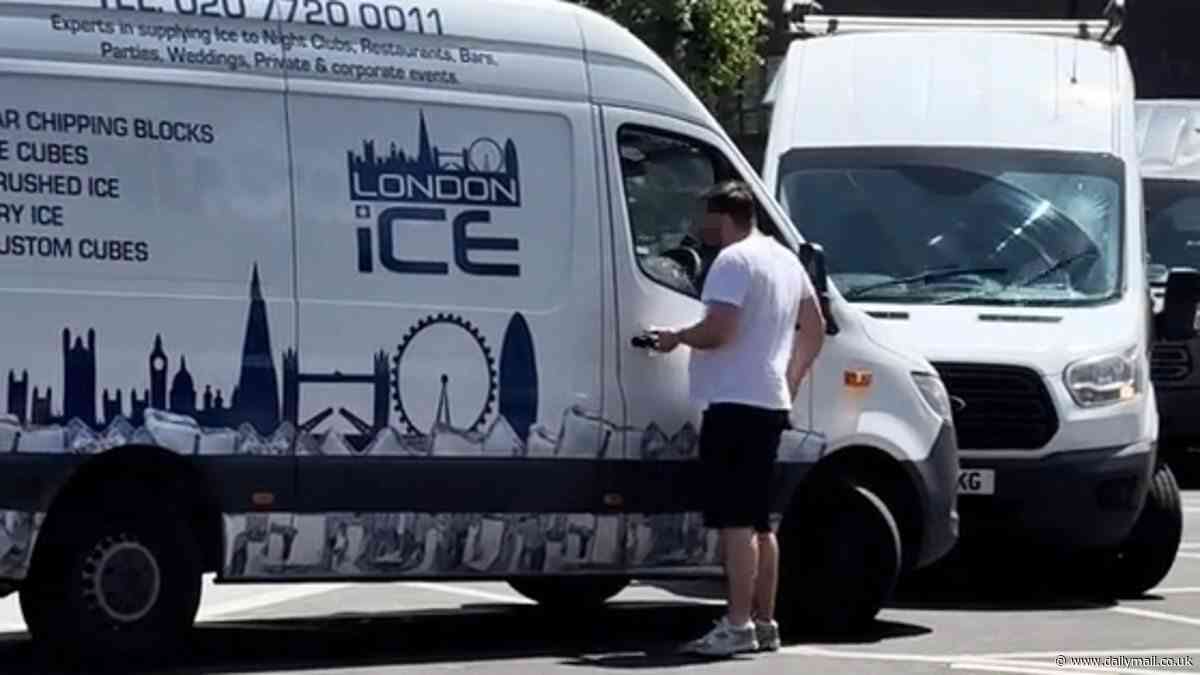Moment van driver headbutts another vehicle in furious foul-mouthed road rage