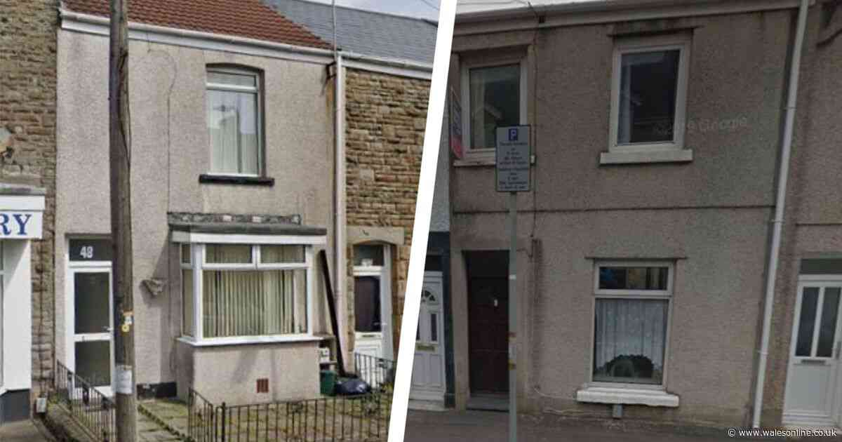 Two grey pebble-dashed terraced houses 'used as brothels' in Welsh city
