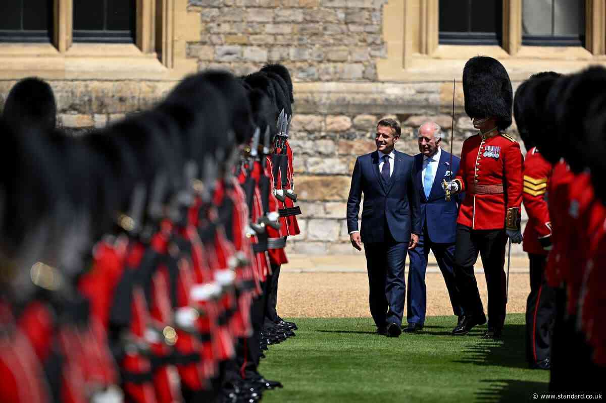 King Charles welcomes Emmanuel Macron to Windsor Castle for three day state visit to the UK