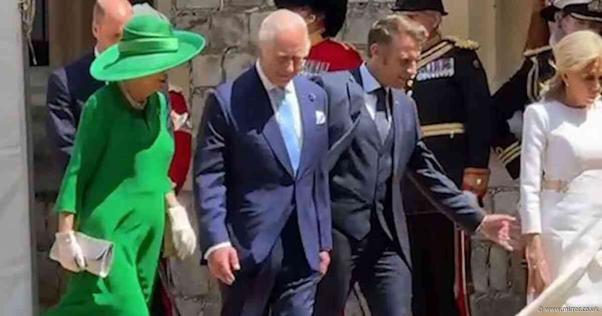 Emmanuel Macron brutally ignored by wife yet again during chat with King Charles