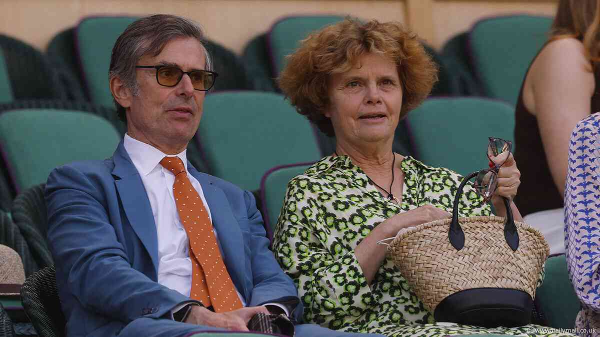 Huw Edwards' wife appears in Wimbledon's royal box: TV producer Vicky Flind joins Robert Peston in her first public appearance since disgraced BBC star's fall from grace