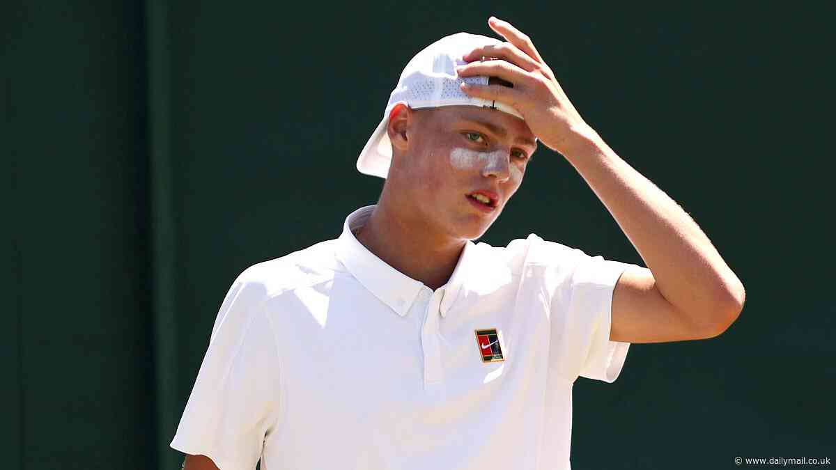 Cruz Hewitt fumes at his tennis legend dad, Lleyton, as the young Aussie star suffers hot-tempered Wimbledon defeat