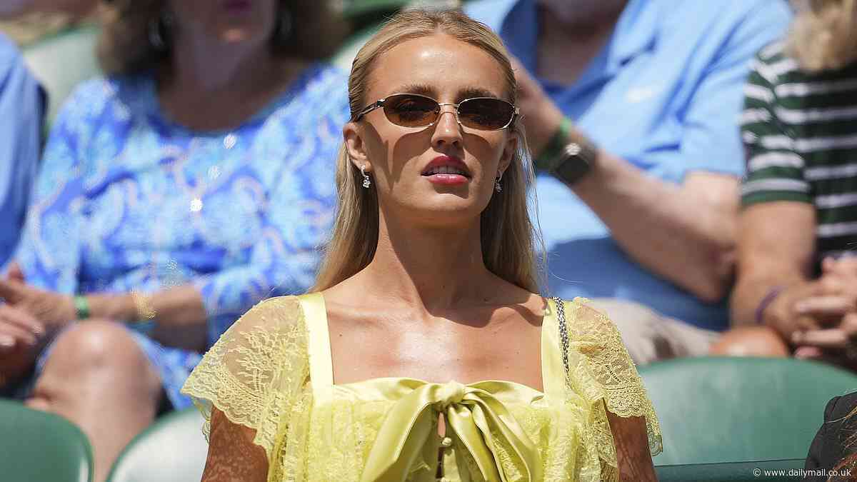 Glamorous tennis WAG Morgan Riddle dons period-style dress to watch her man Taylor Fritz at Wimbledon