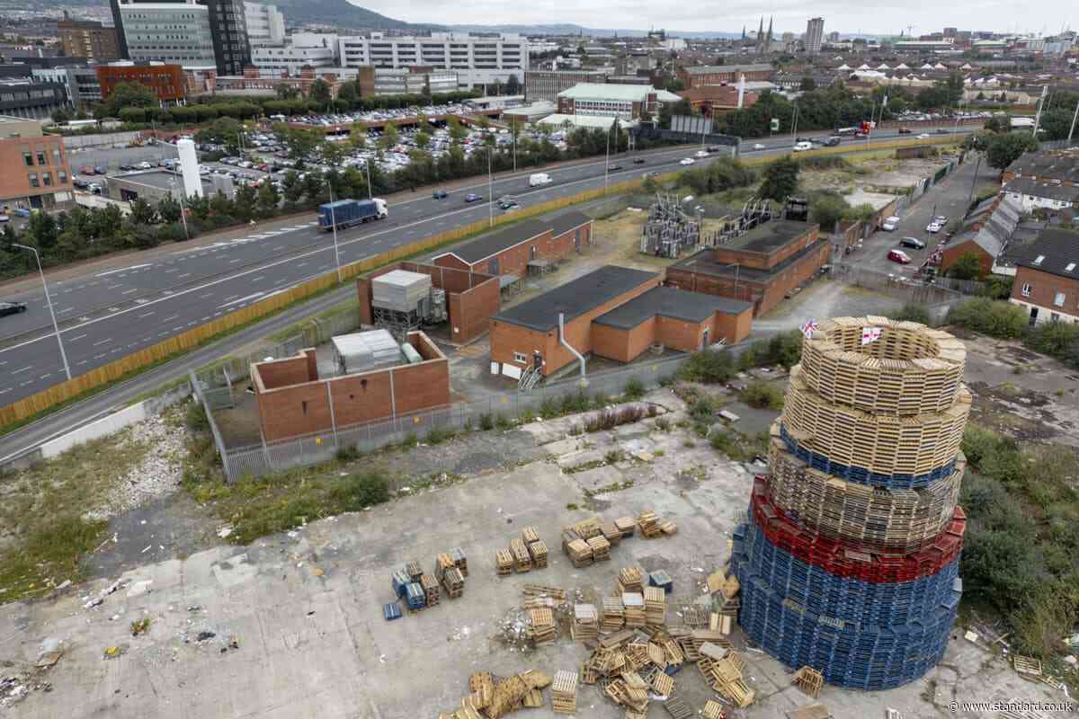Concern after loyalist bonfire in Belfast sited close to electricity substation