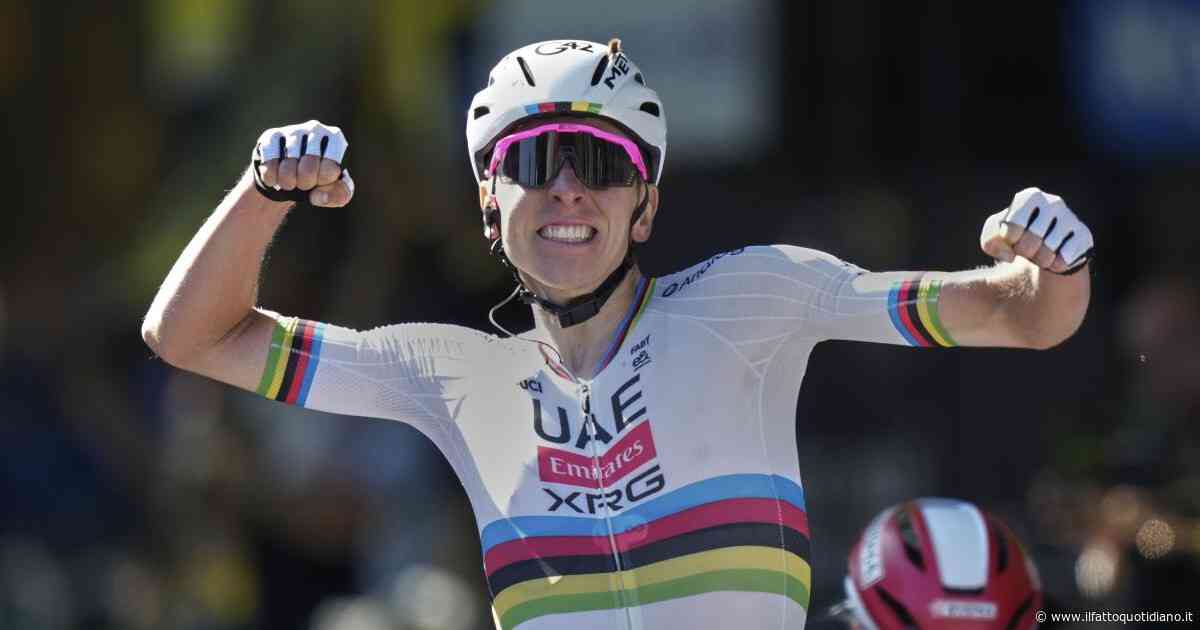 Pogacar show al Tour e vittoria numero 100 in carriera: che duelli con Vingegaard e Van der Poel, che resta in giallo a pari tempo