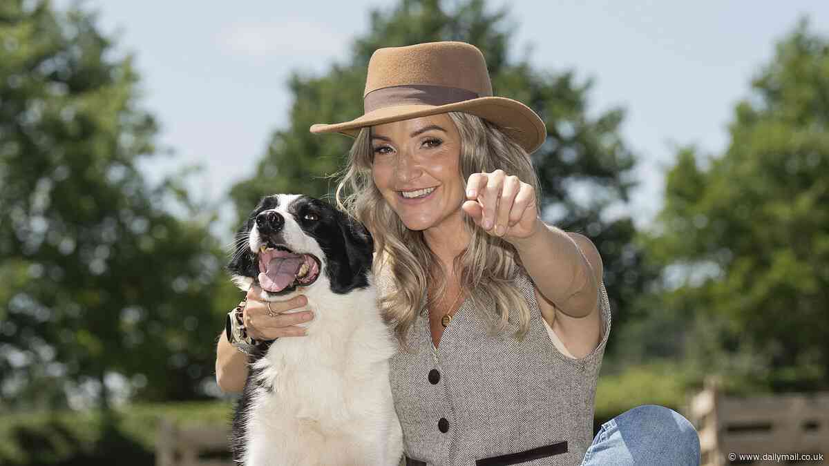 Helen Skelton cosies up to border collie for wholesome snaps at the Great Yorkshire Show amid rumoured romance with co-host Gethin Jones