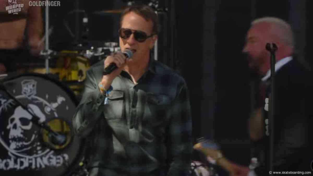 Tony Hawk Joins Goldfinger on Stage at Vans Warped Tour to Celebrate Their Gold Album