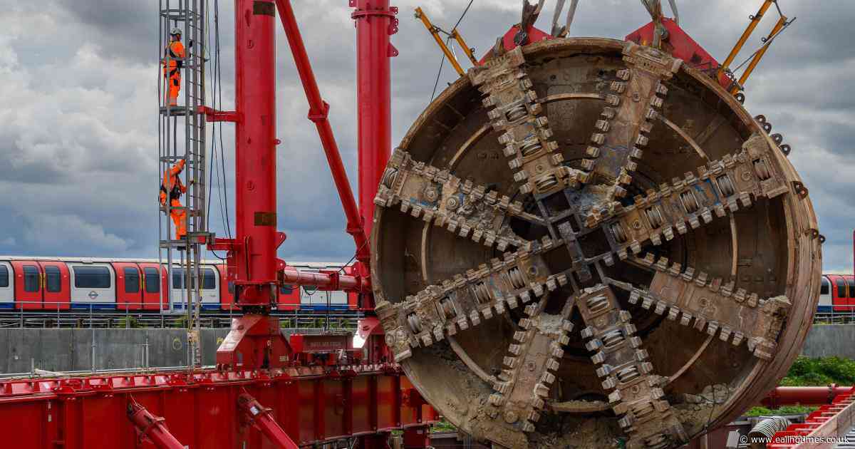 Up she comes! Remains of tunnel borer Emily are raised