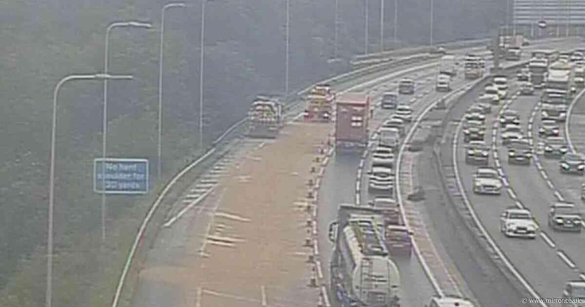 M60 and M62 LIVE: Traffic and delays as spillage closes major motorway lanes